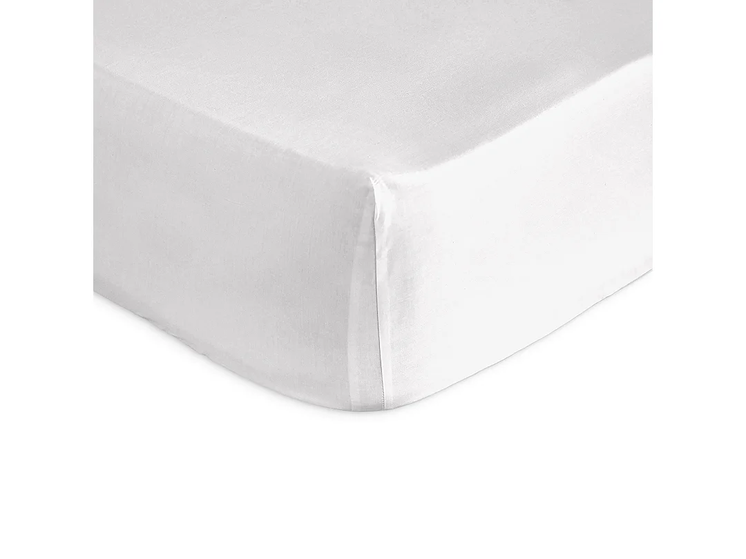 Drap housse 100% coton blanc 140x200+28 cm PURE