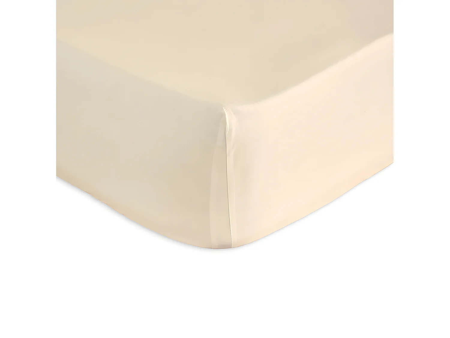 Drap housse 100% coton crème 140x200+28 cm PURE