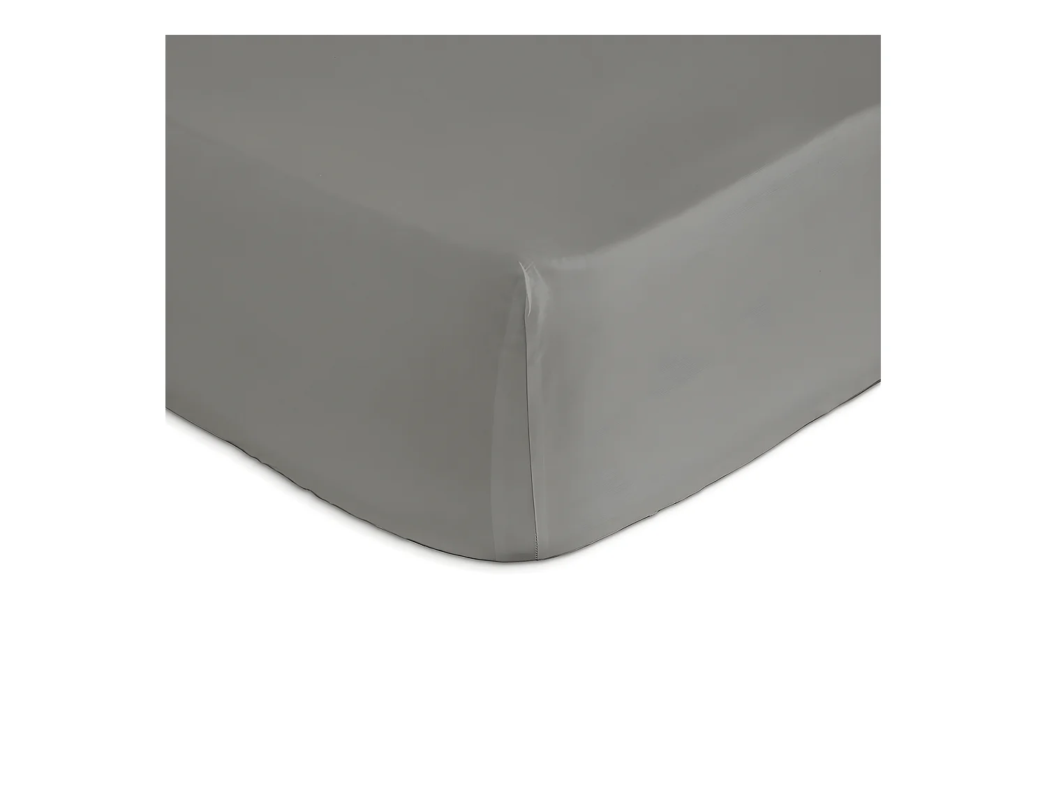 Drap housse 100% coton gris 100x200+28 cm CASUAL