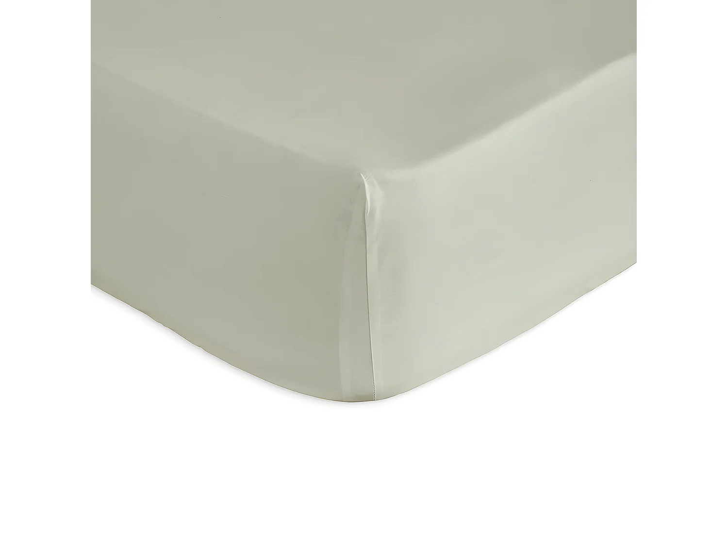 Drap housse 100% coton vert 160x200+28 cm PURE