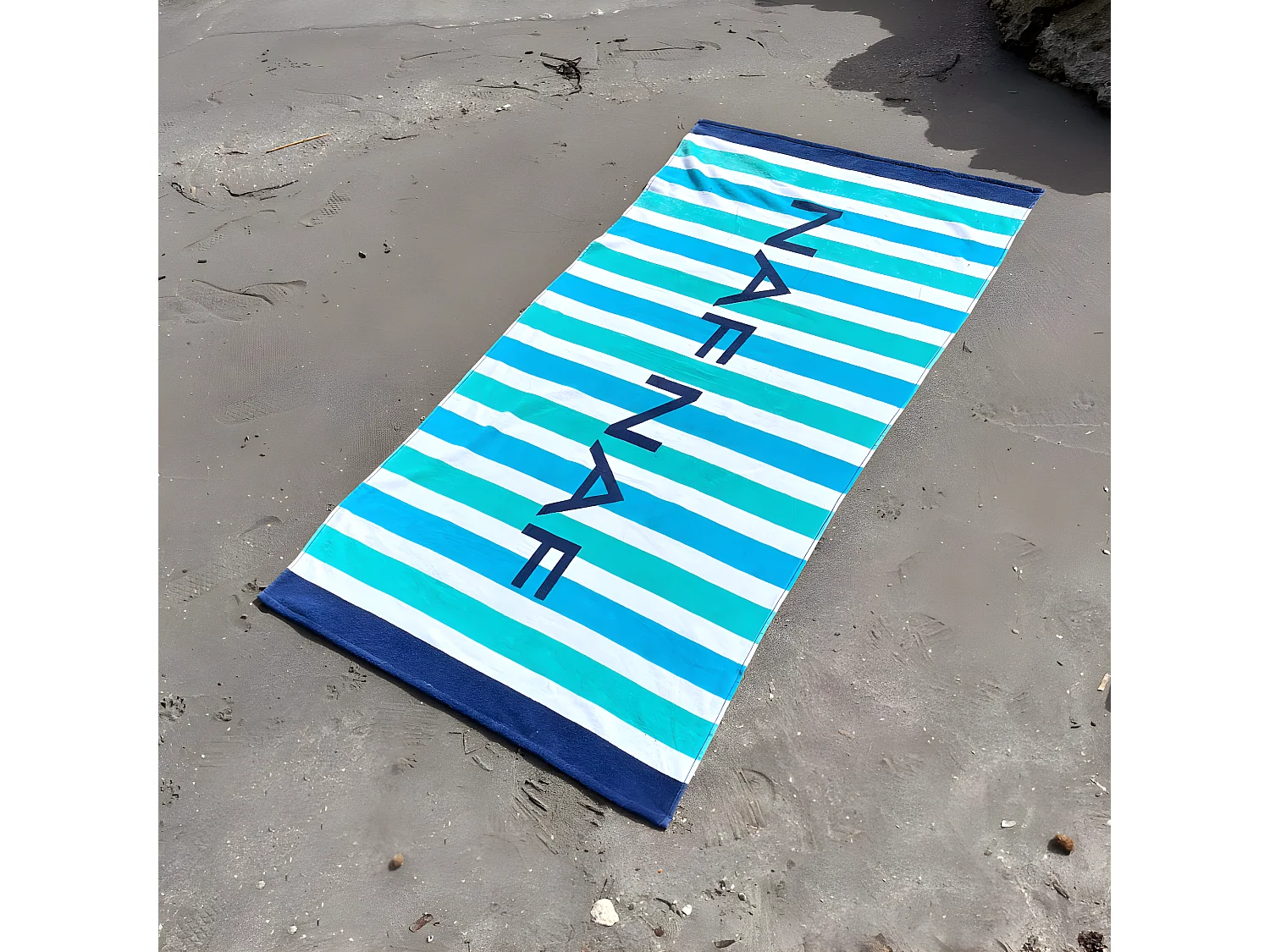 Serviette de plage en coton SICILIA  80x160 cm bleu
