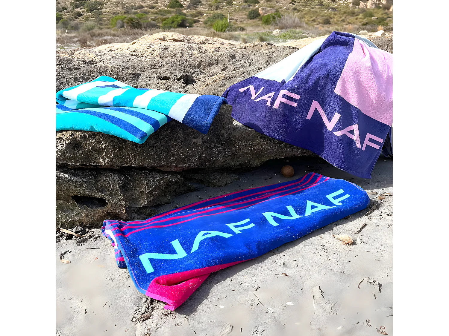 Serviette de plage en coton SICILIA  80x160 cm bleu