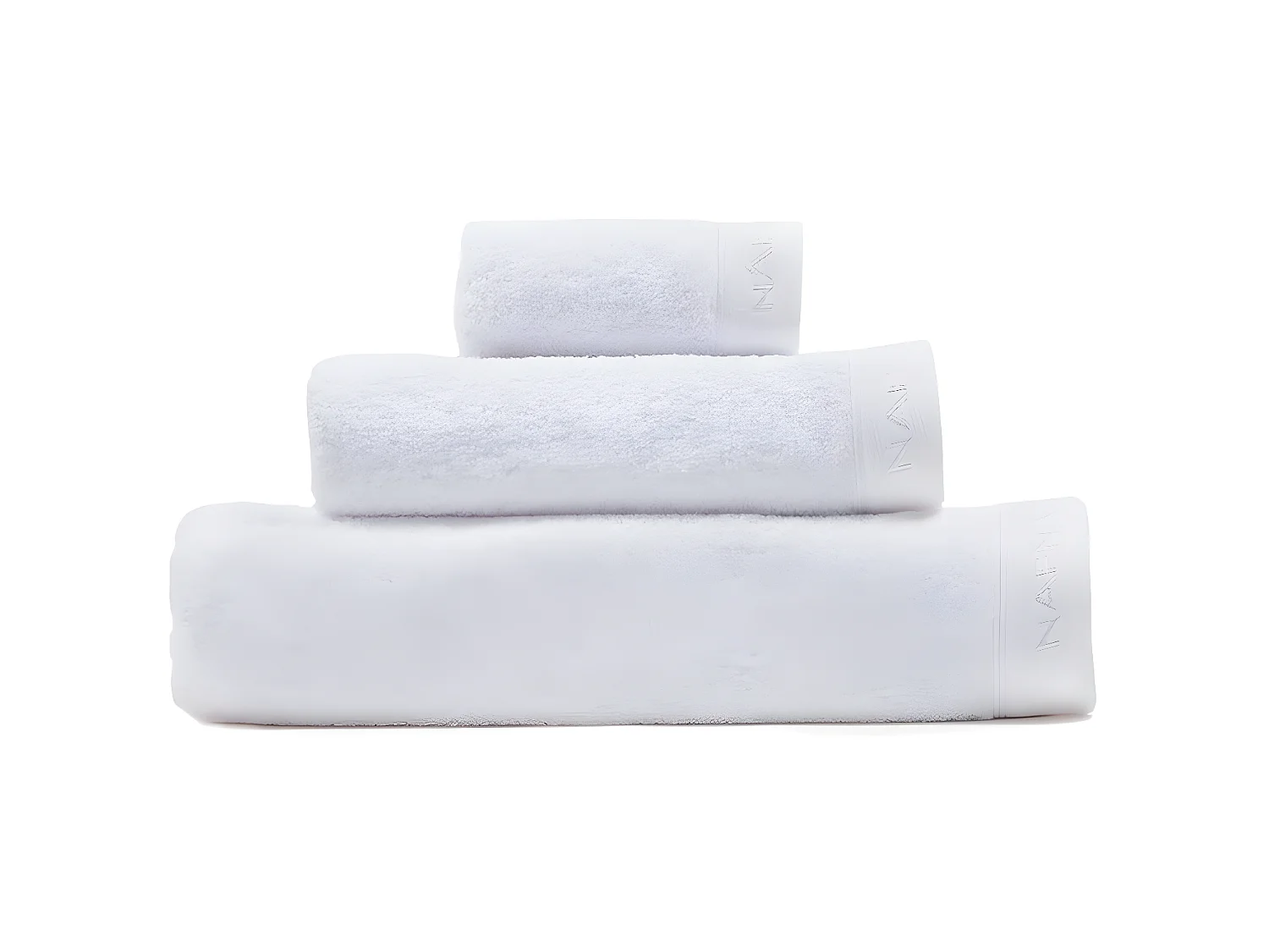 3 toallas de baño blanco 30x50+50x100+70x140 cm CASUAL