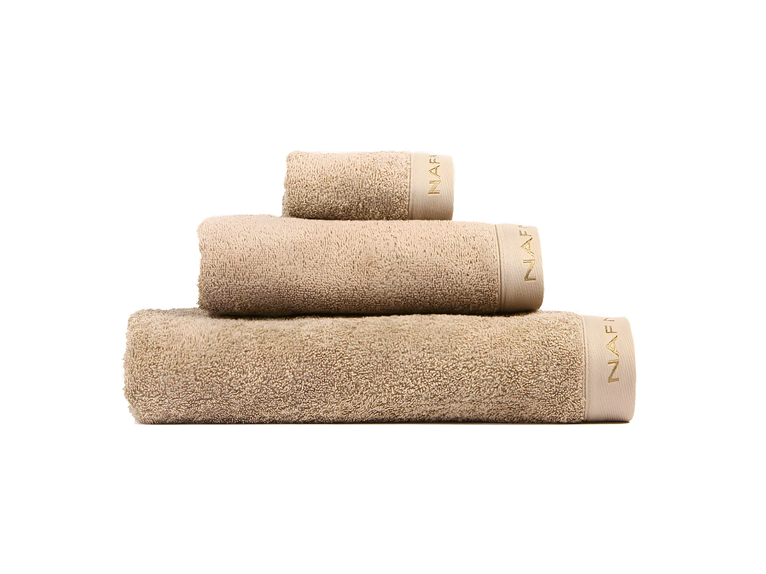 Lot de 3 serviettes de naturel 30x50+50x100+70x140 cm CASUAL