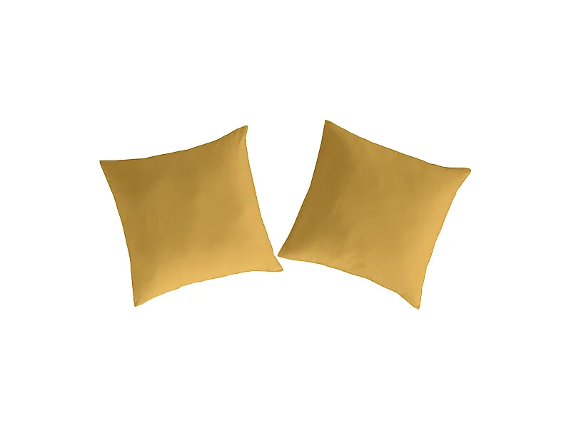 2 Fundas de almohada de algodón mostaza 80x80 cm PURE