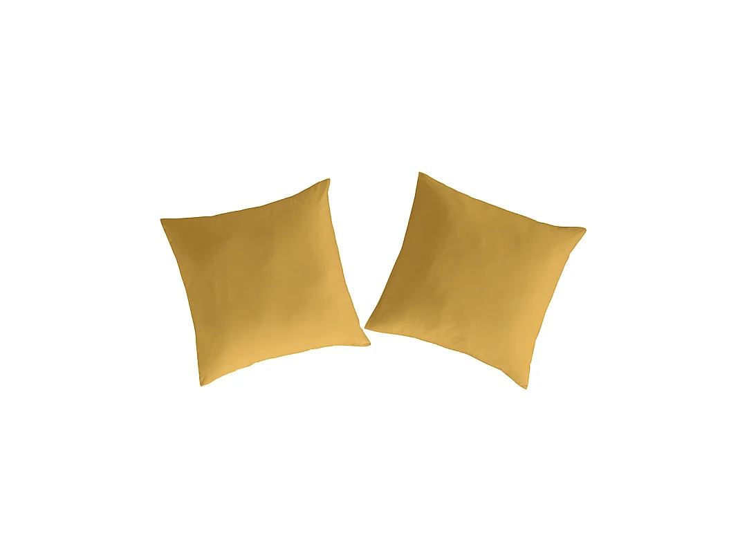 2 Fundas de almohada de algodón mostaza 80x80 cm PURE