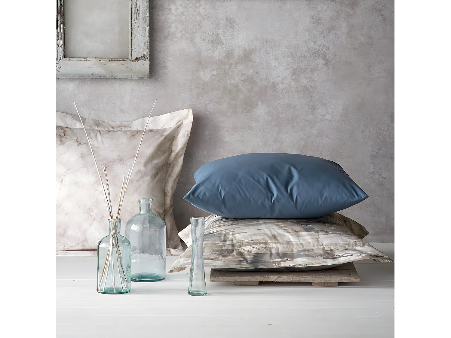 2 Taies d'oreiller en coton beige 65x65 cm MACALE