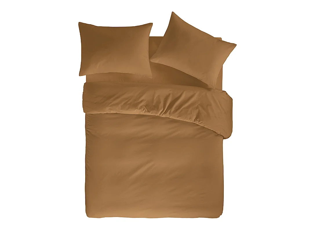 Housse de couette unie en coton toffee 260x240 cm PURE