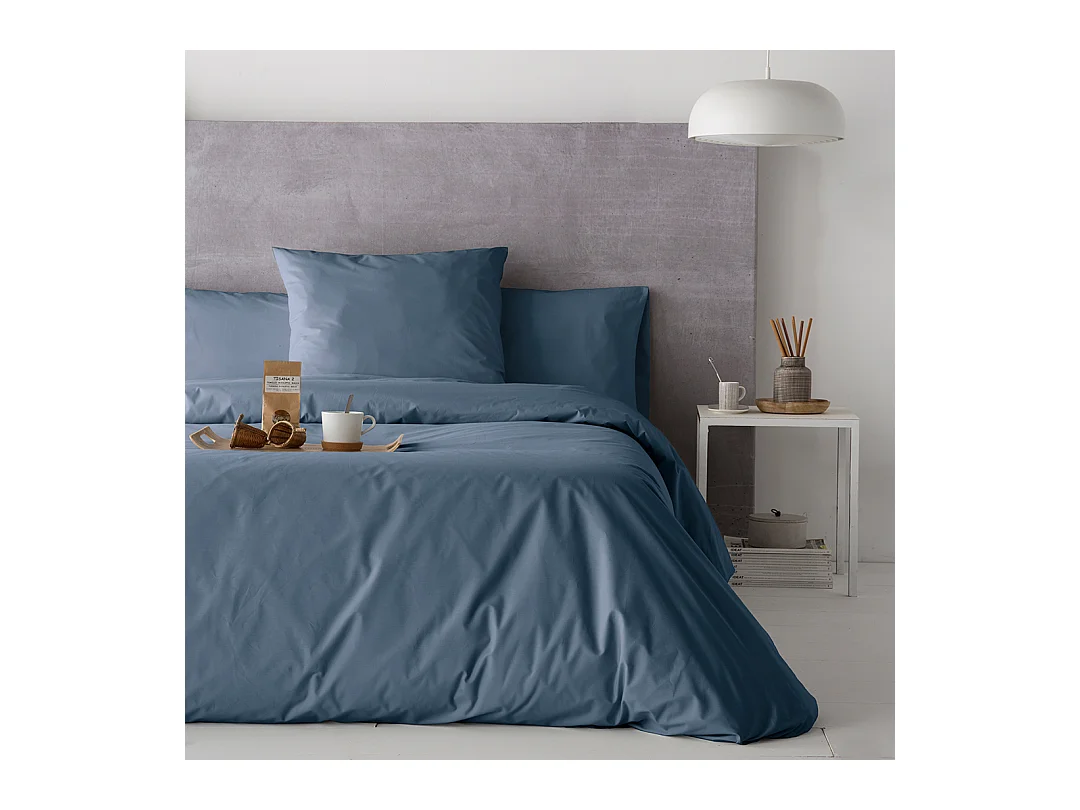 Housse de couette unie en coton denim 140x200 cm PURE