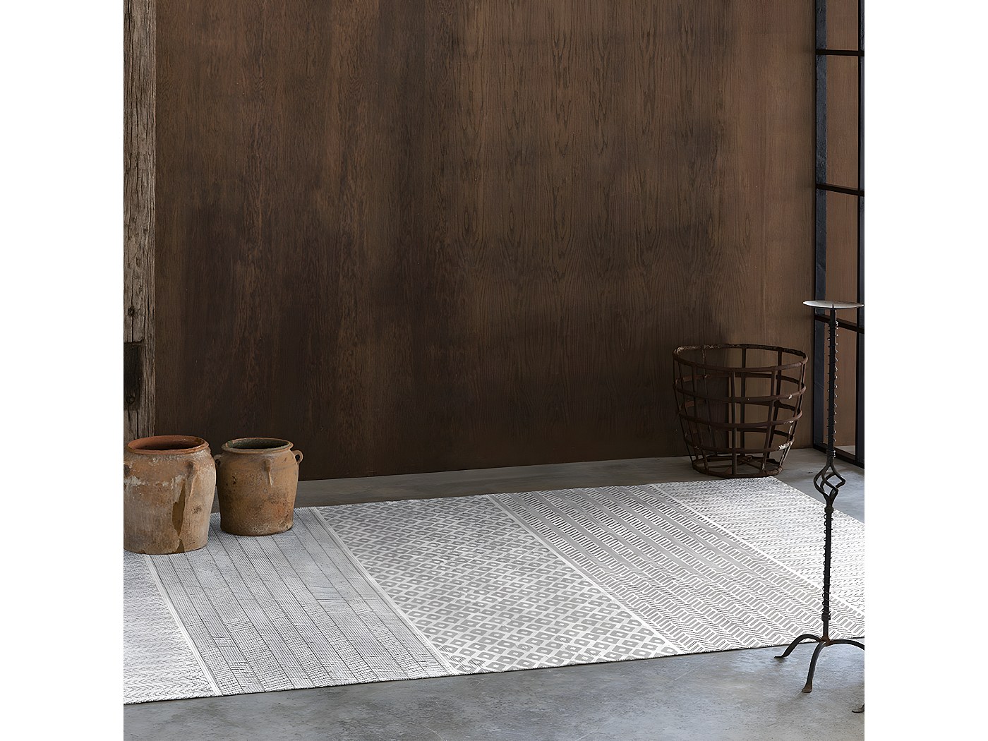 Tapis De Salon Moderne Gris - Dimensions 120 X 170 Cm - Occasion En Polyester