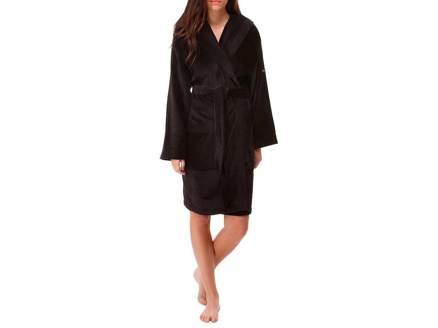 Albornoz con capucha negro L-XL CASUAL