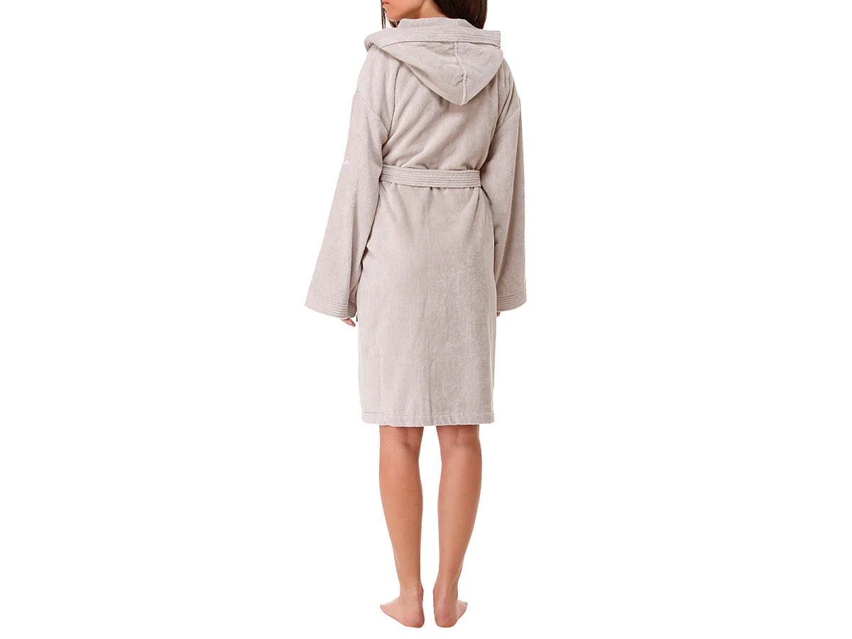 Albornoz con capucha gris perla M-L CASUAL