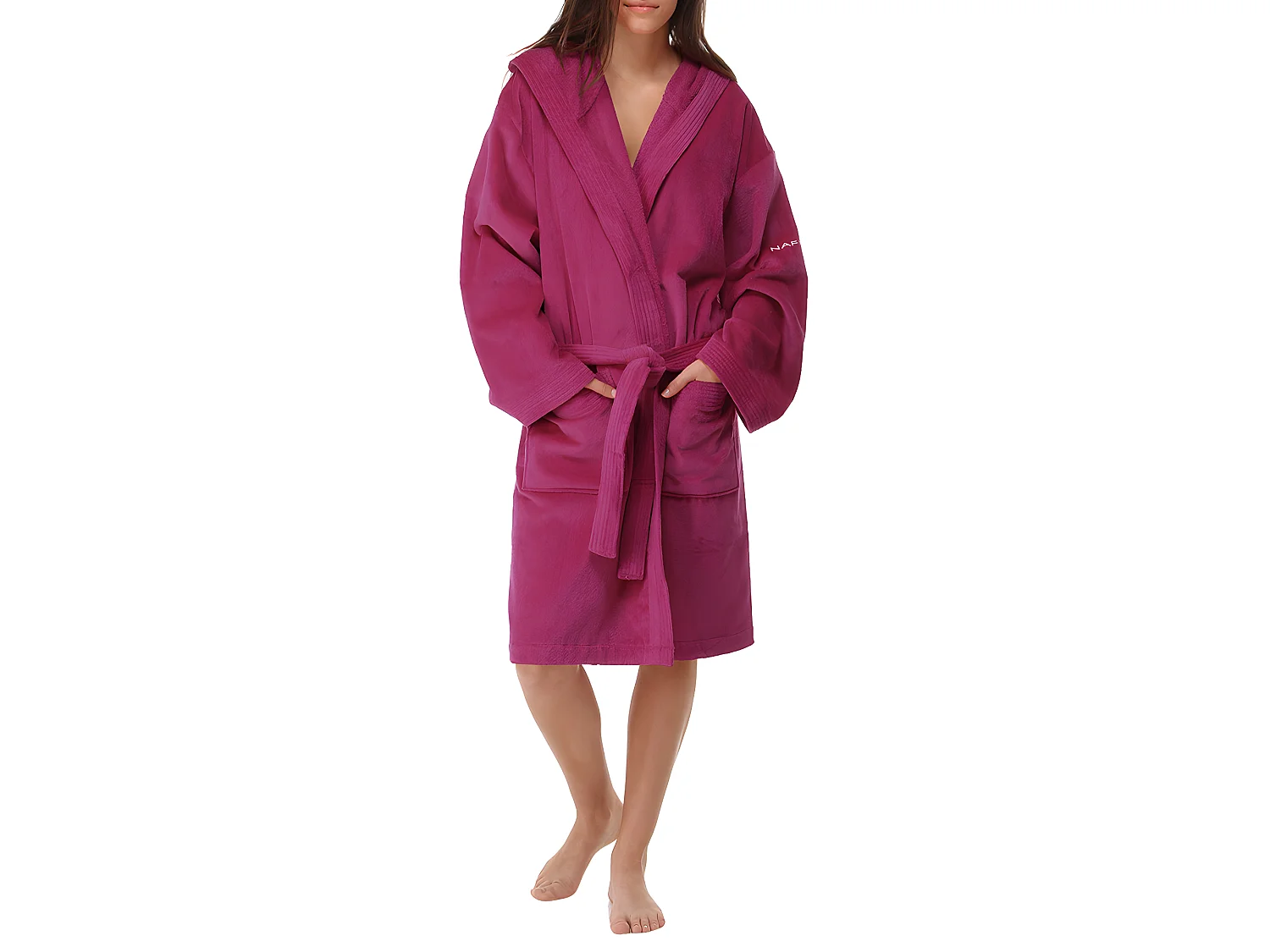 Albornoz con capucha berenjena S-M CASUAL