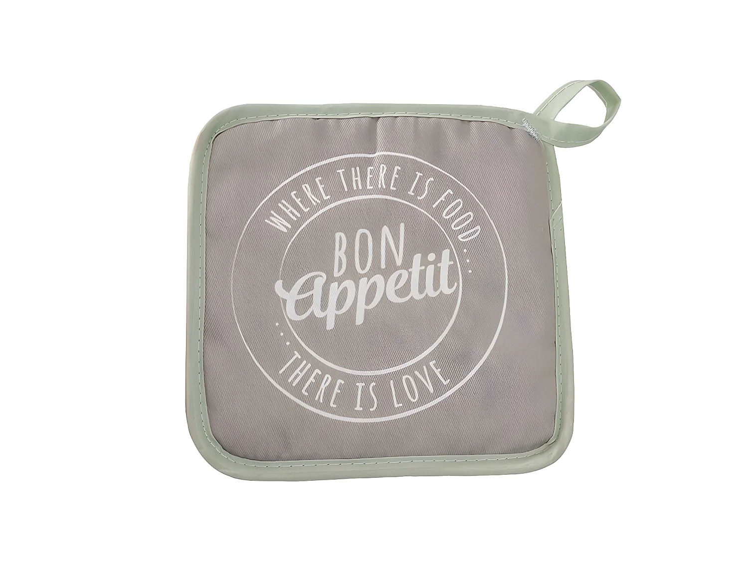 Set delantal, agarrador y manopla blanco BON APPETIT