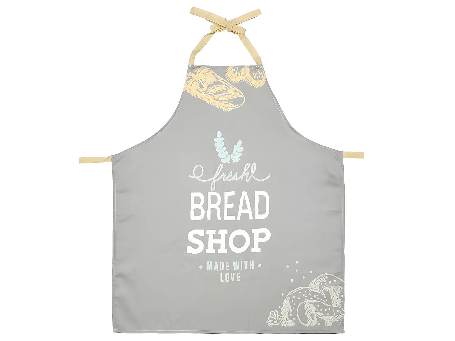 Set delantal, agarrador y manopla blanco BREAD