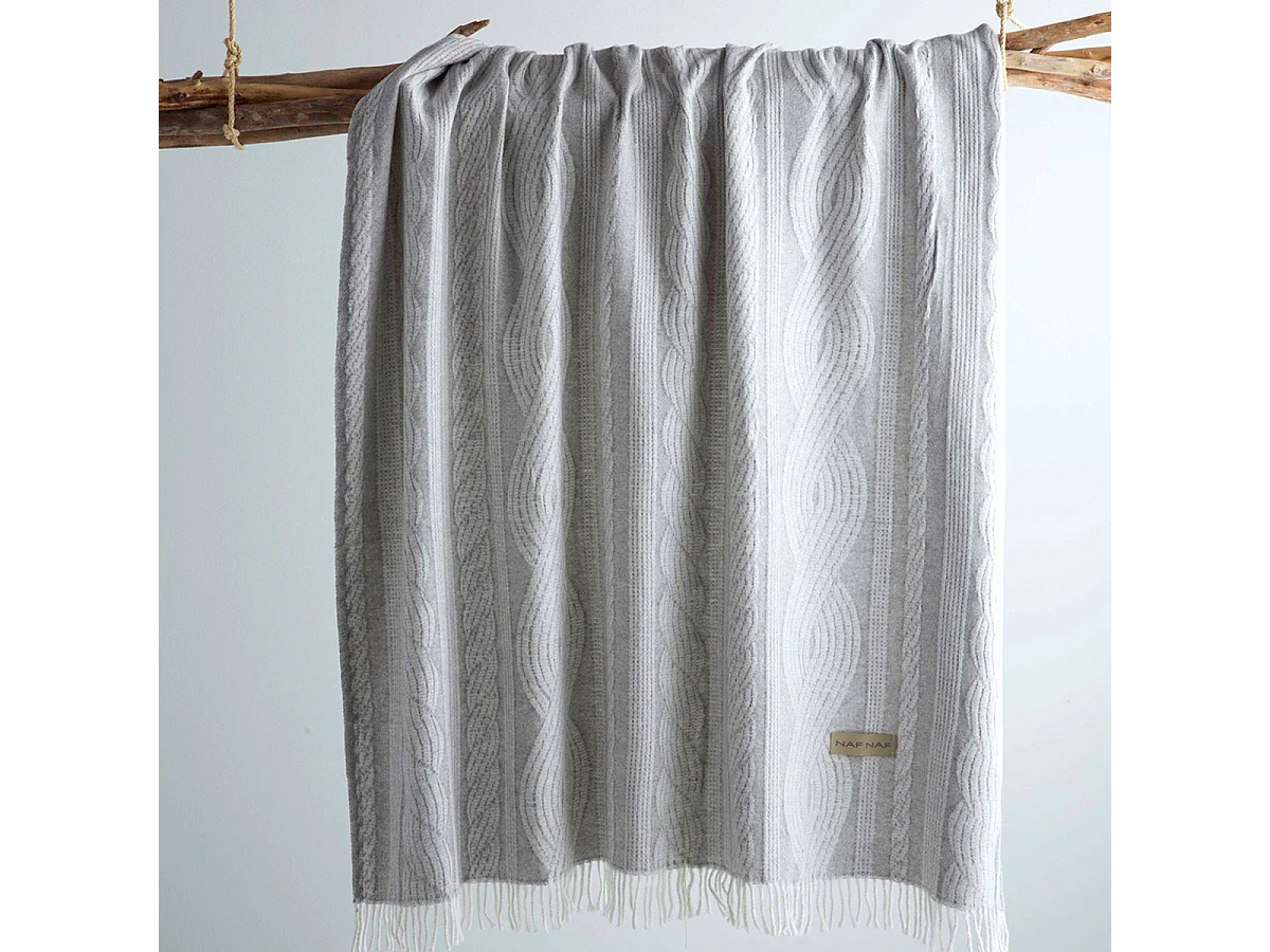 Plaid gris perla 130x170 cm BRAID