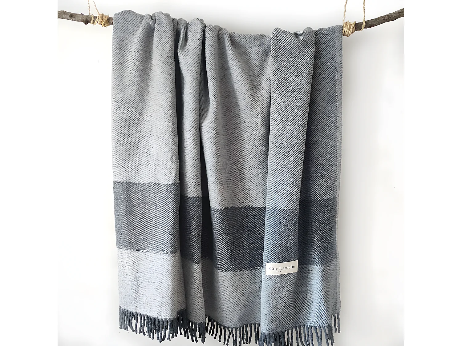 Plaid gris 130x170 cm CROISETTE