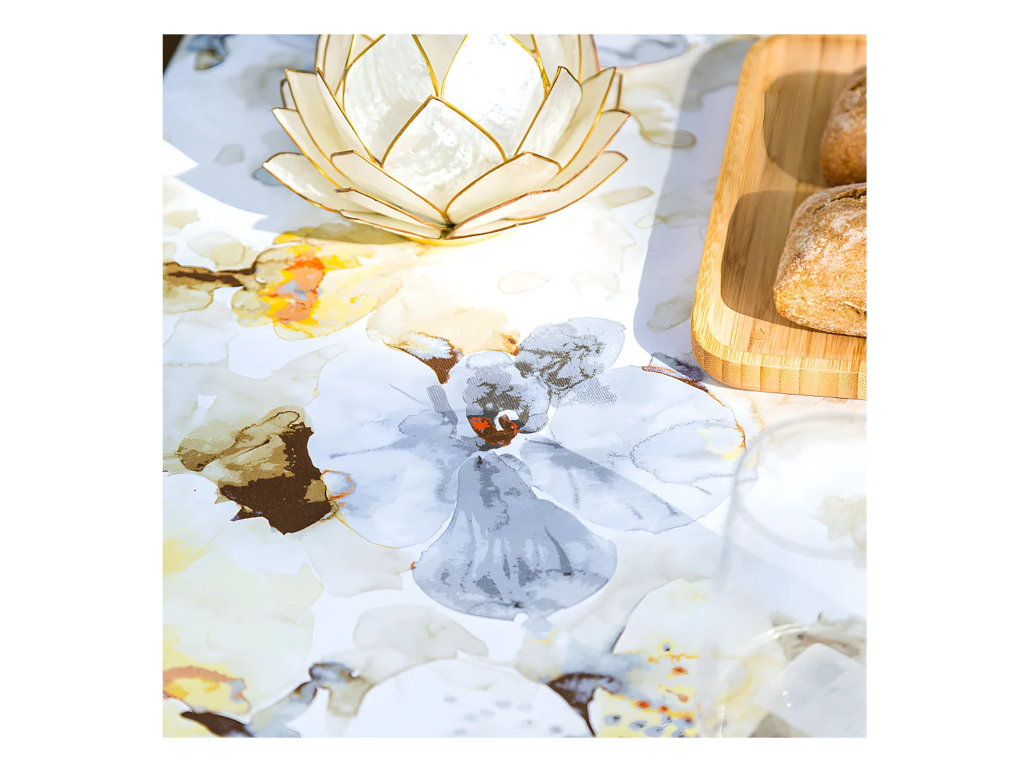 Mantel de algodón resinado multi 140x200 cm NEBBIA