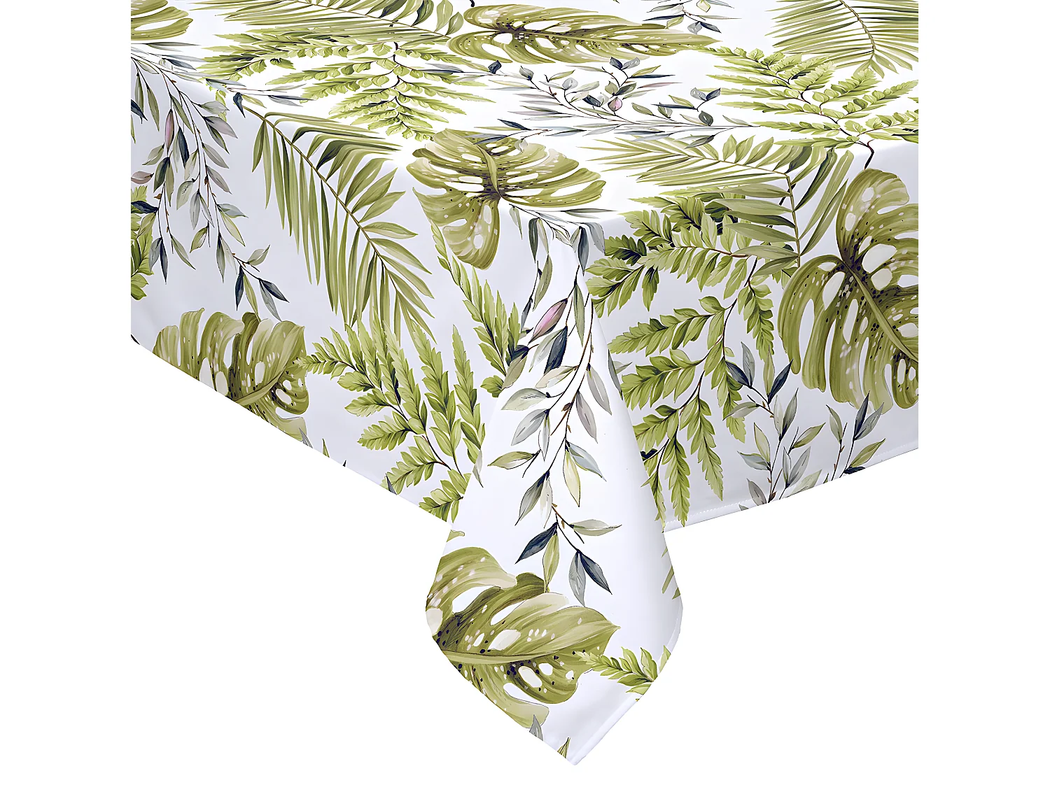 Mantel de algodón resinado verde 140x250 cm STEFANIA