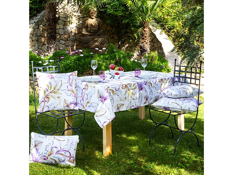 Mantel de algodón resinado mauve 140x200 cm ULUTU