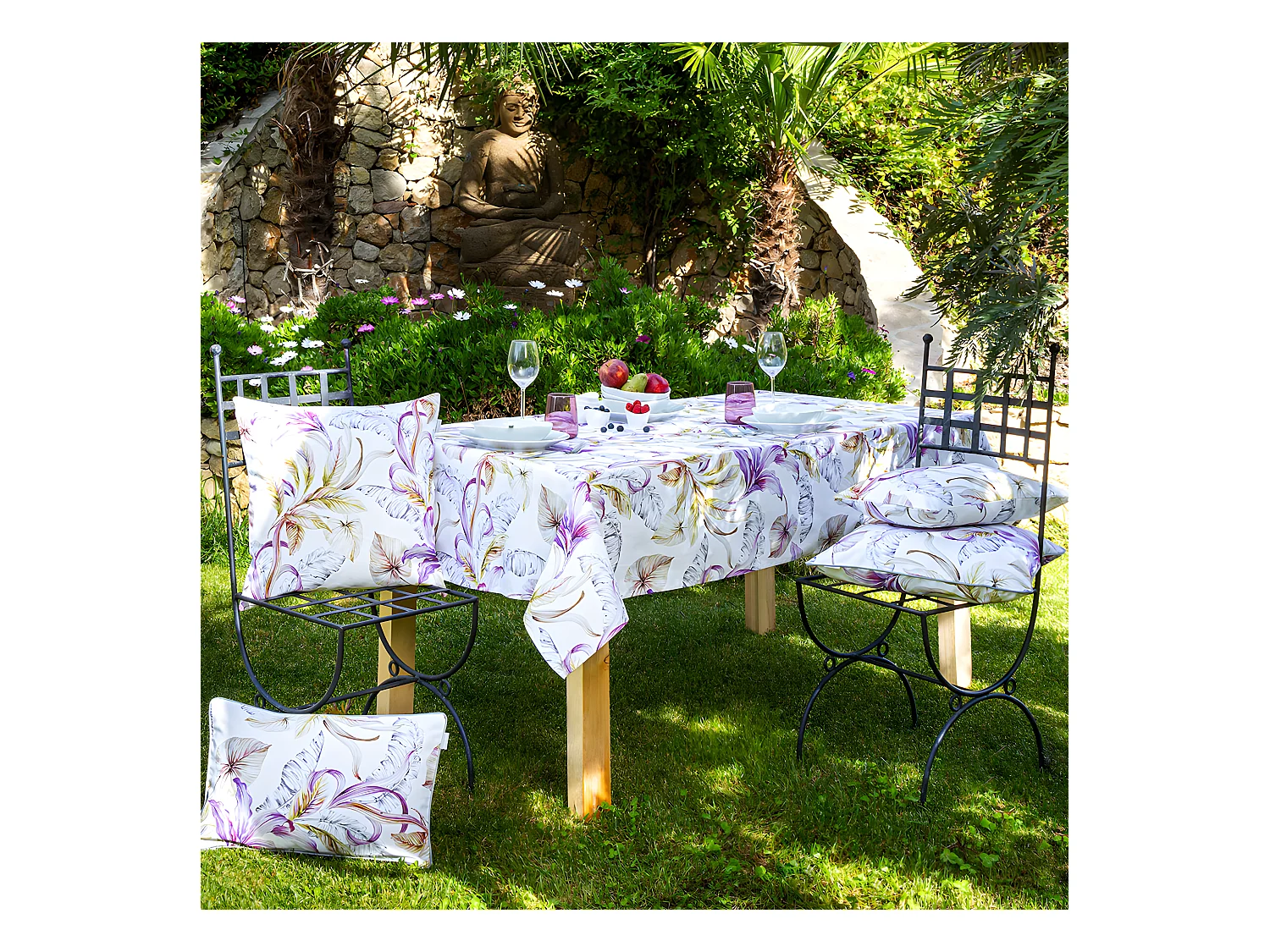 Mantel de algodón resinado mauve 140x200 cm ULUTU