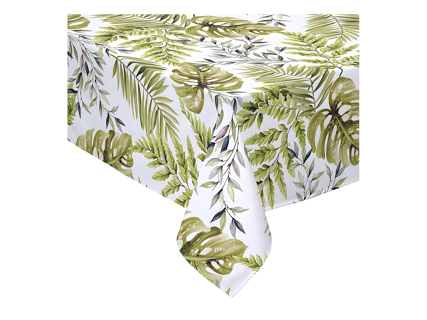 Mantel de algodón resinado verde 140x200 cm STEFANIA