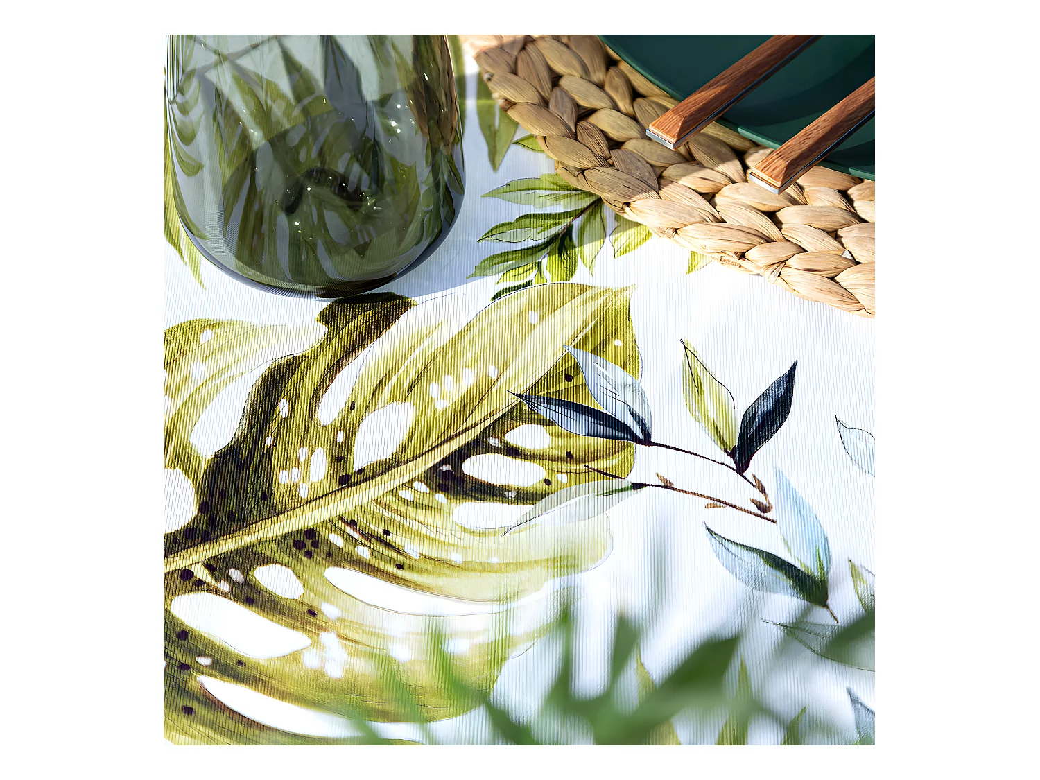 Mantel de algodón resinado verde 140x200 cm STEFANIA