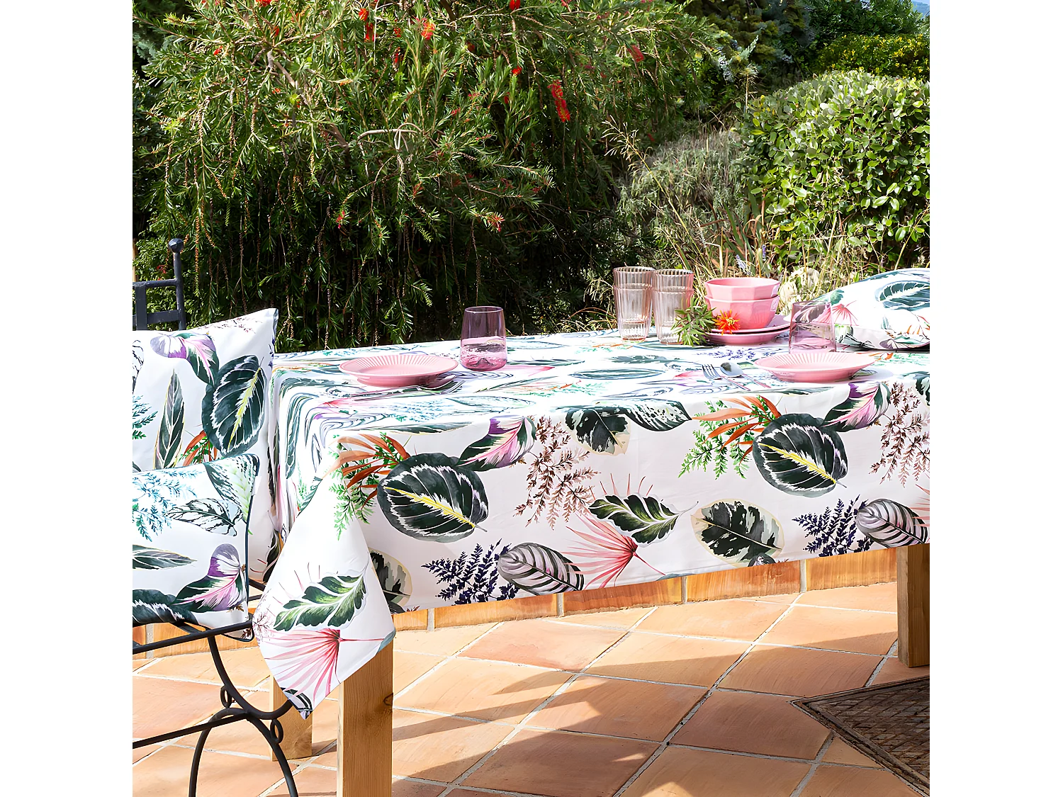 Nappe en coton enduite multi 140x250 cm TROPALM