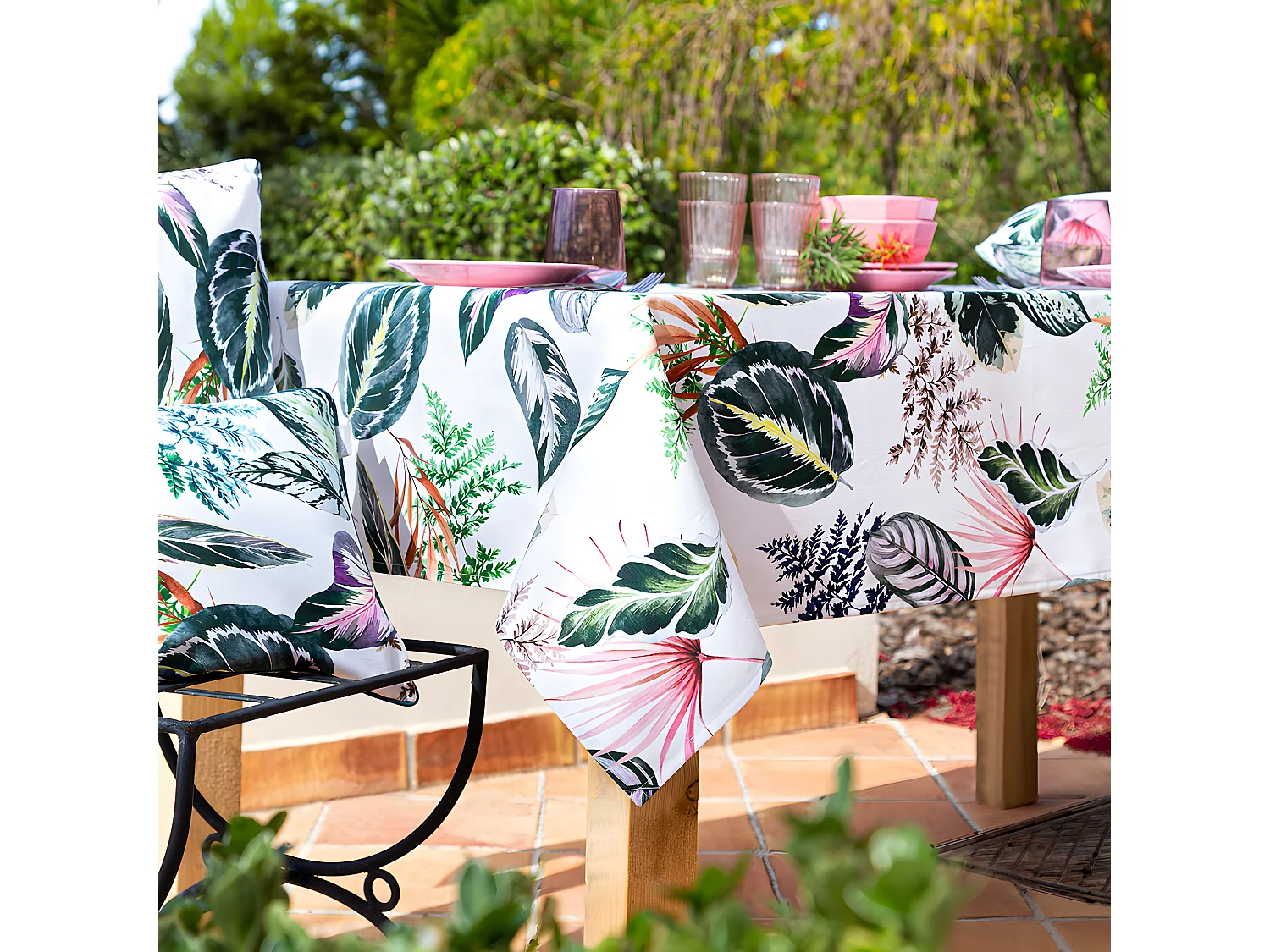 Nappe en coton enduite multi 140x250 cm TROPALM