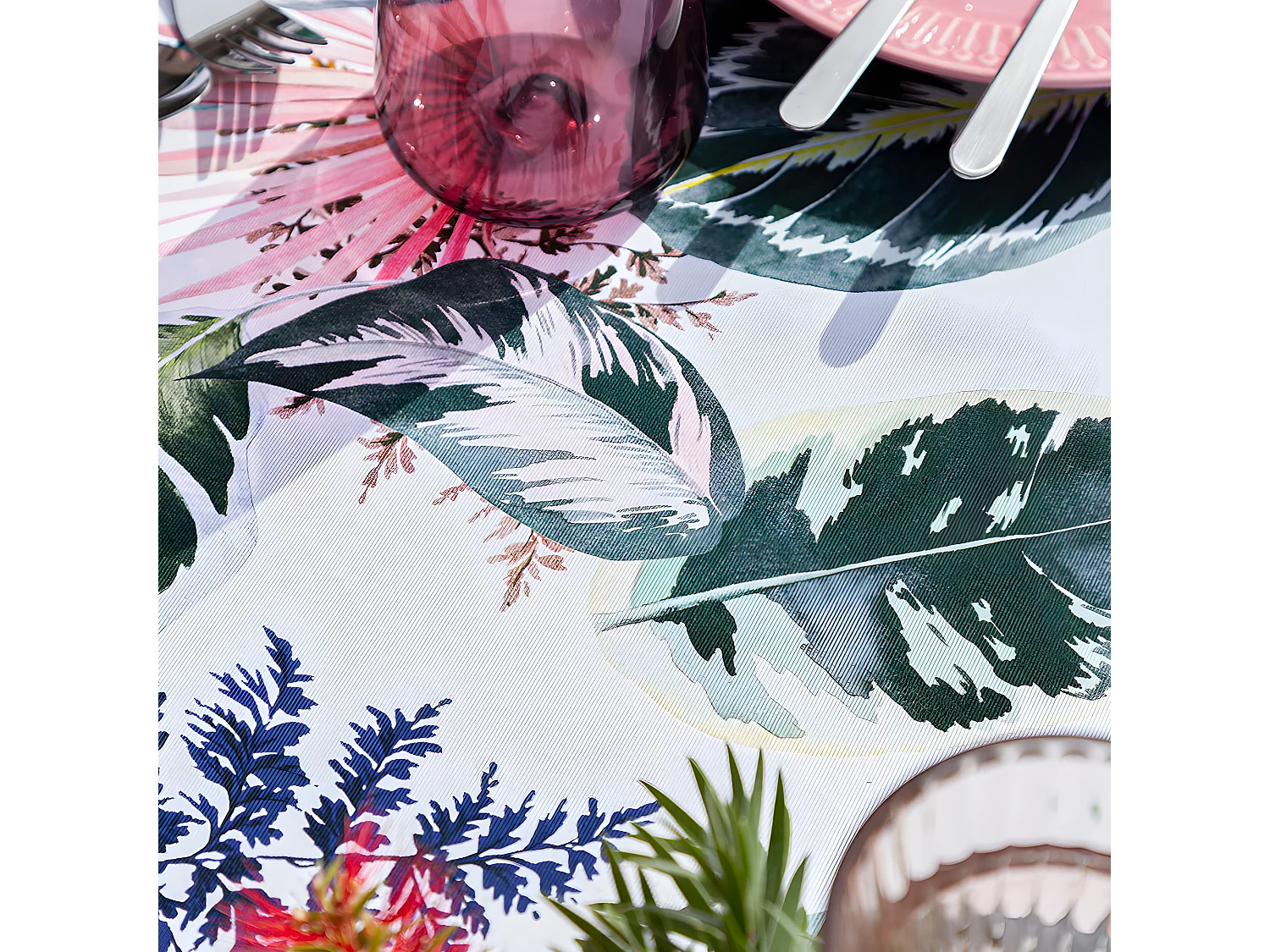 Nappe en coton enduite multi 140x250 cm TROPALM