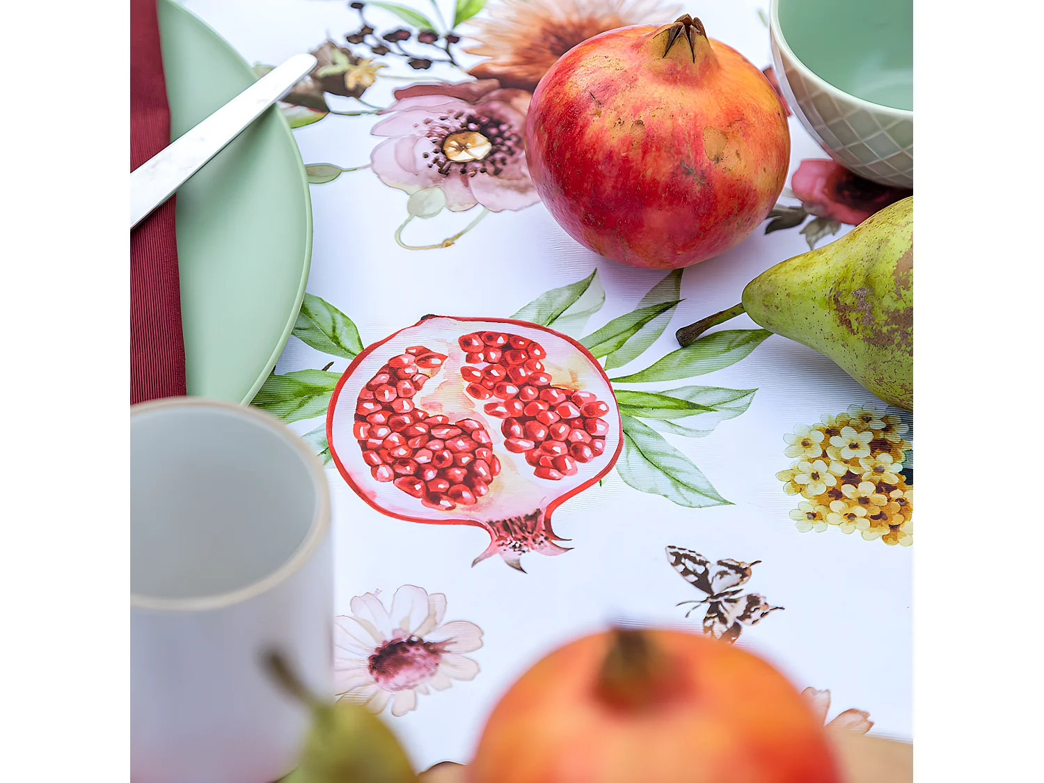 Mantel de algodón resinado rojo 140x200 cm MINGRANA