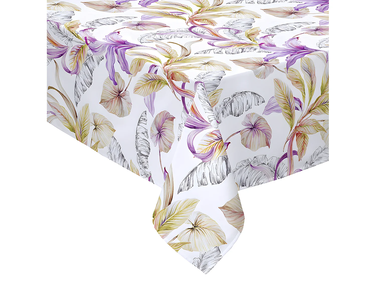 Nappe en coton enduite mauve 140x250 cm ULUTU