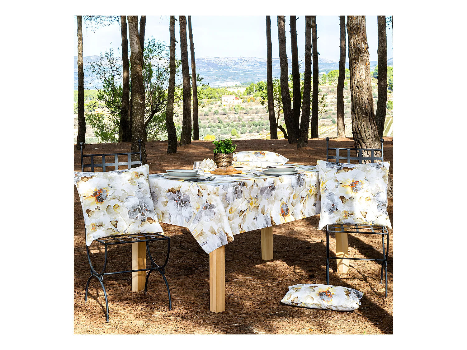 Mantel de algodón resinado multi 140x250 cm NEBBIA