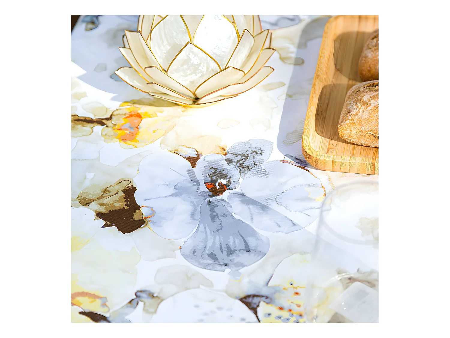 Mantel de algodón resinado multi 140x250 cm NEBBIA