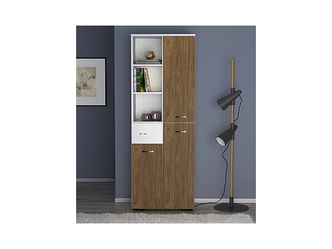 Multifunctionele Kast Afra - Walnoot - 60x35x173 cm - EPIKASA