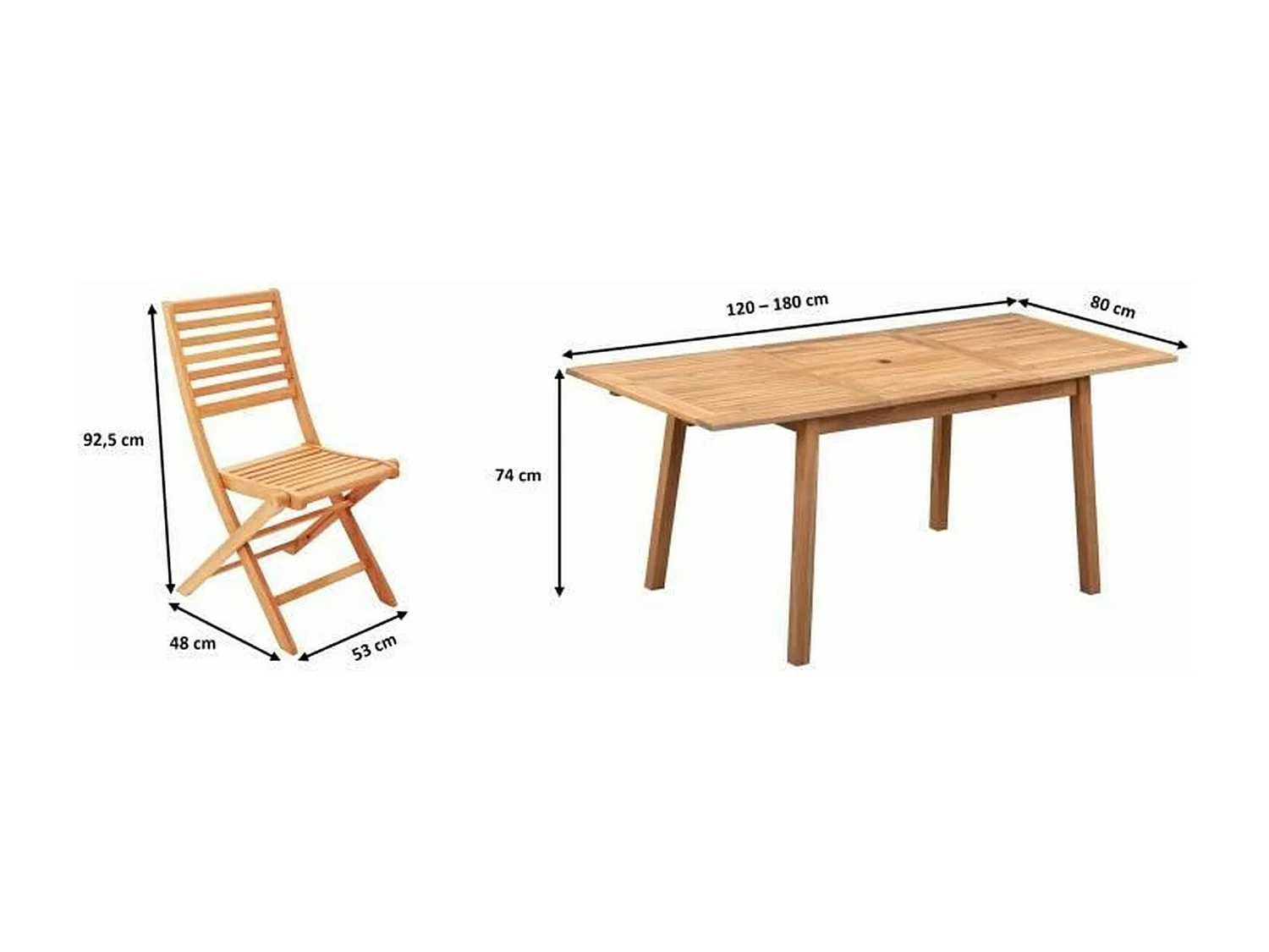 Ensemble Table extensible repas de jardin 4-6 personnes - Eucalyptus FSC