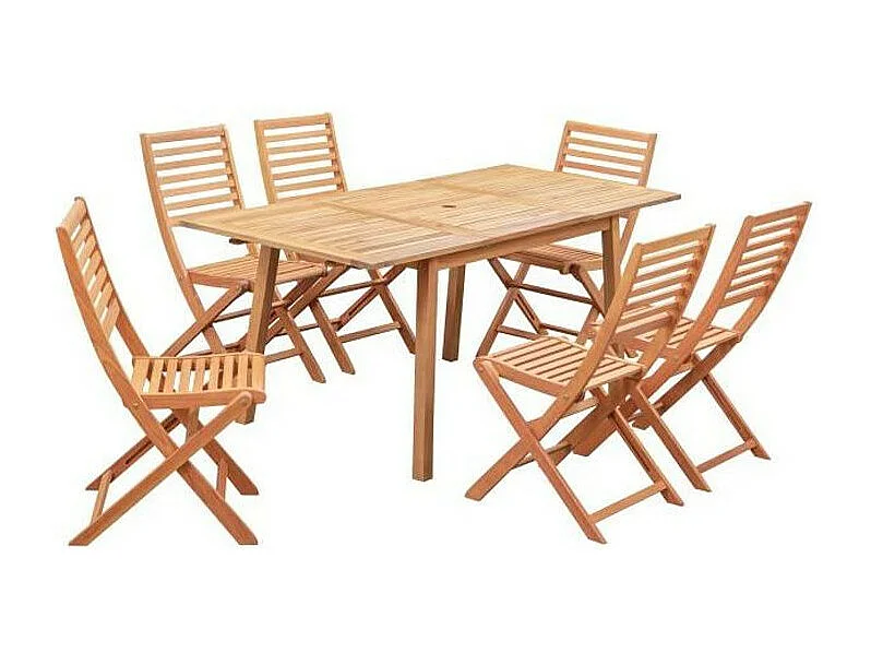 Ensemble Table extensible repas de jardin 4-6 personnes - Eucalyptus FSC