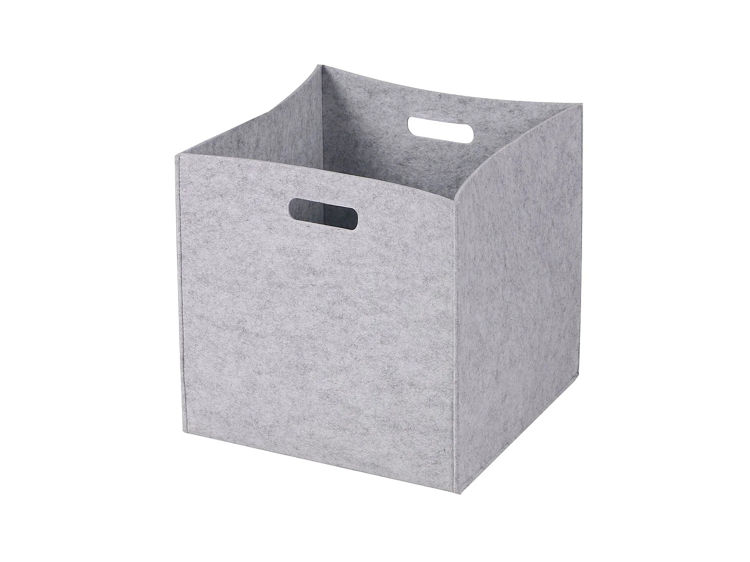 Lot de 2 boites de rangement en feutrine gris FELT, cube de rangement pliable, ouvert dim 32 x 32 x 32 cm, design moderne
