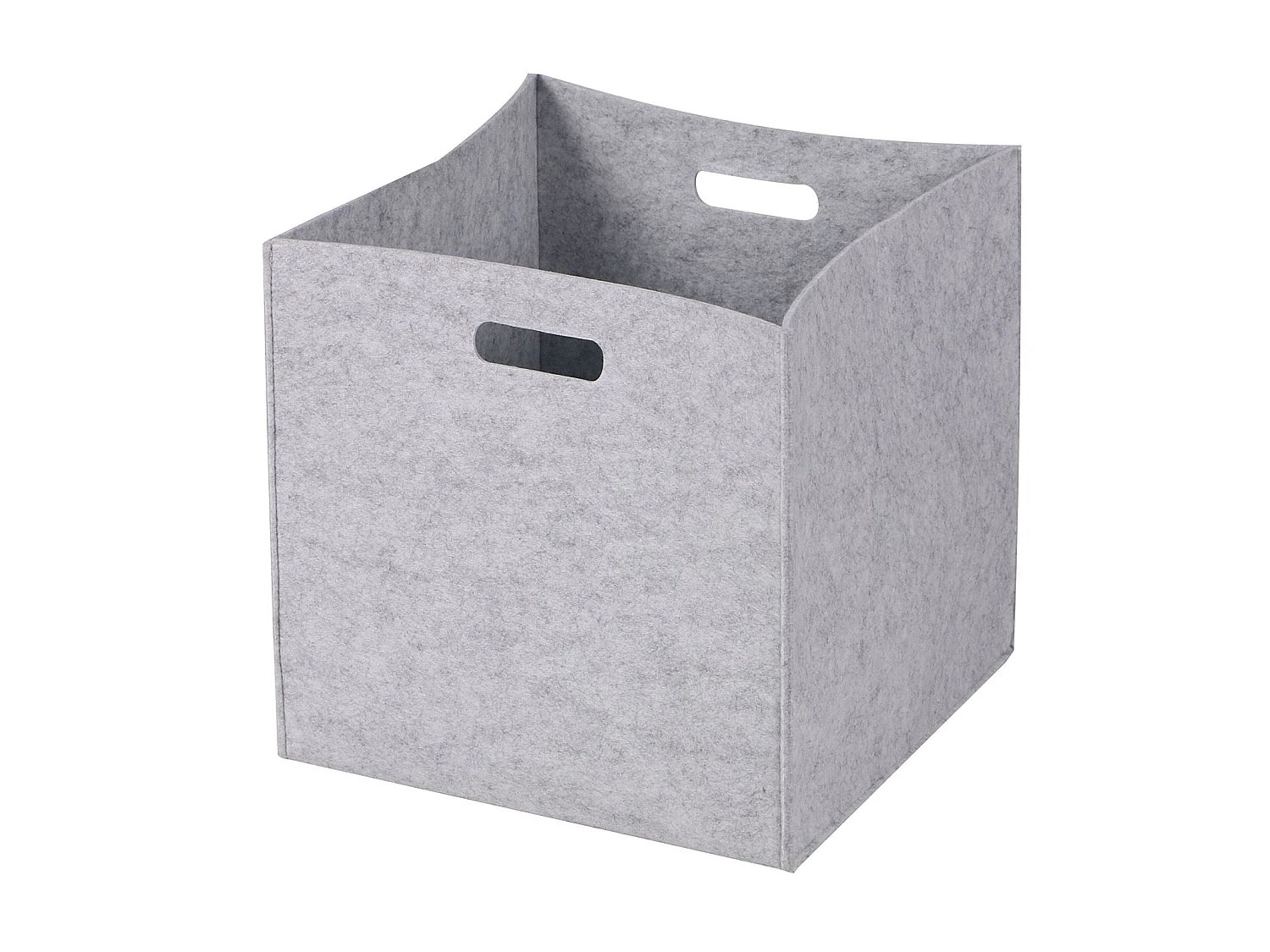 Lot de 2 boites de rangement en feutrine gris FELT, cube de rangement pliable, ouvert dim 32 x 32 x 32 cm, design moderne