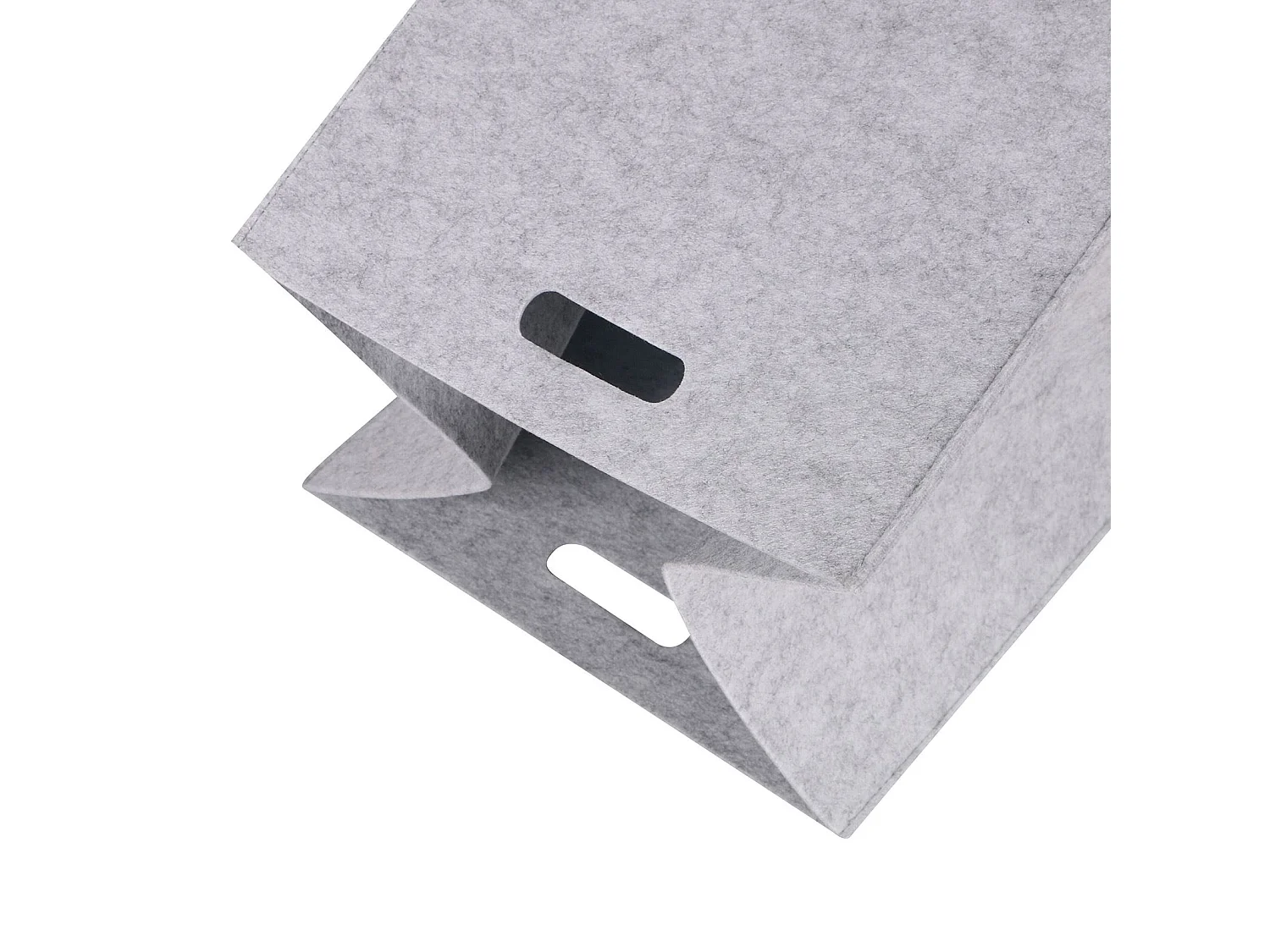 Lot de 2 boites de rangement en feutrine gris FELT, cube de rangement pliable, ouvert dim 32 x 32 x 32 cm, design moderne