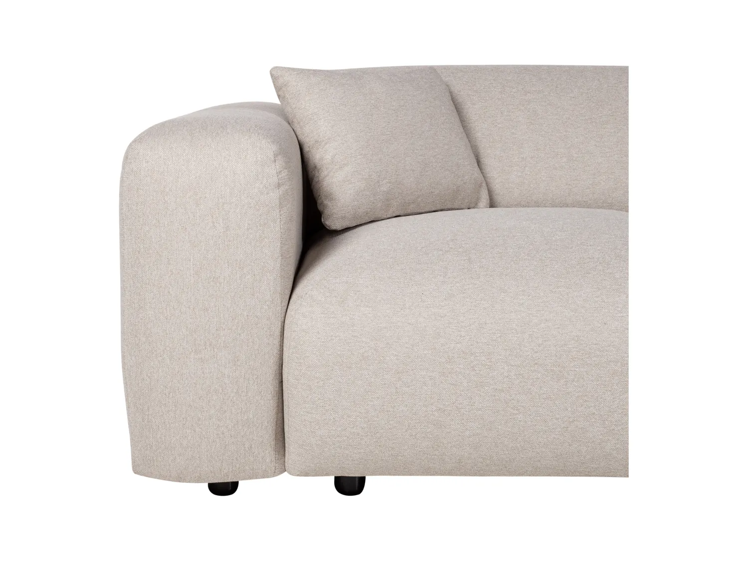 Grand canapé d'angle droit en tissu chiné beige POGNI de Maison Céphy