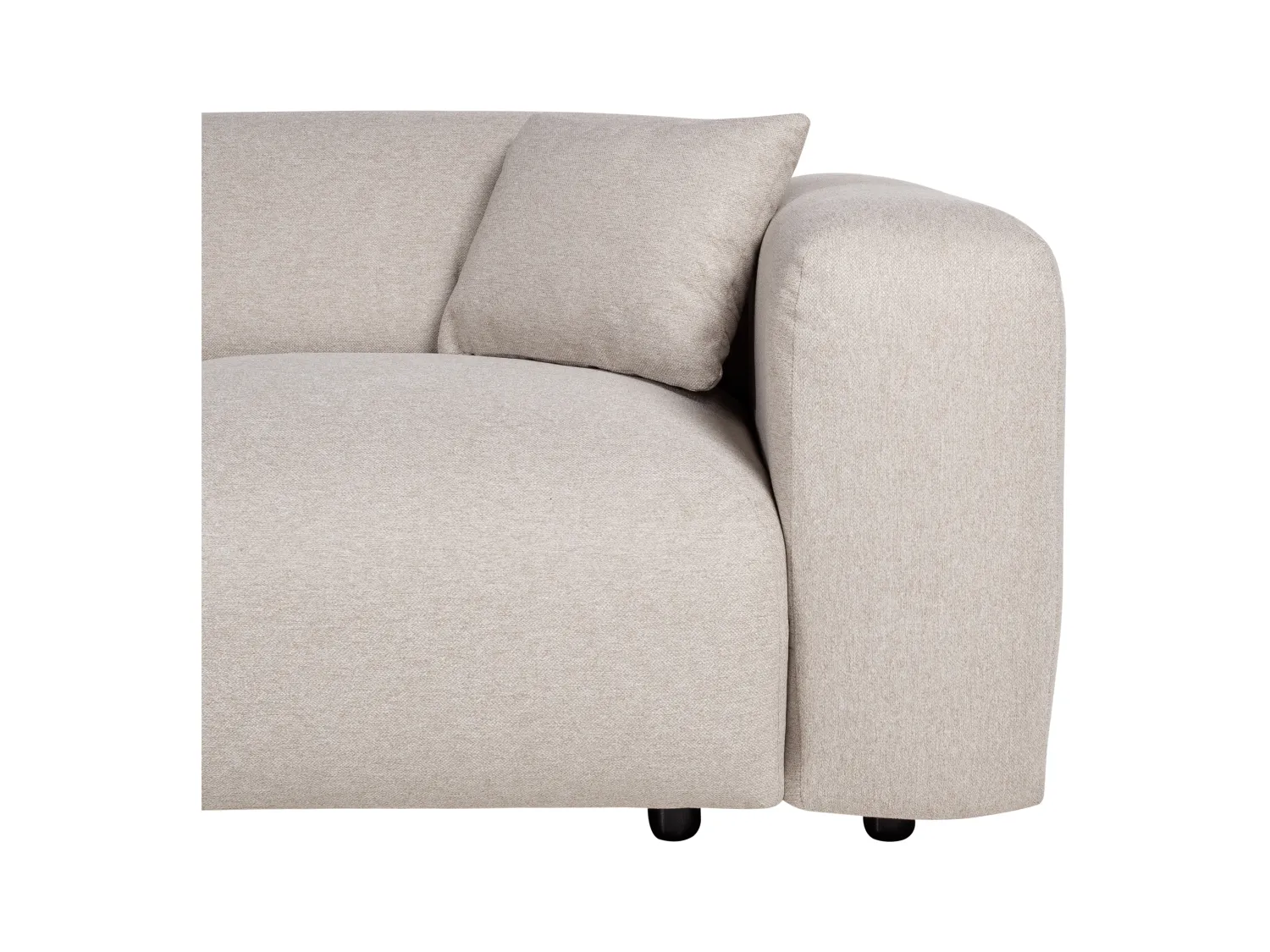 Grand canapé d'angle gauche en tissu chiné beige POGNI de Maison Céphy