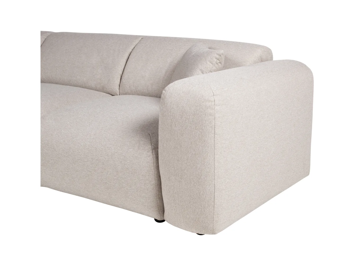 Grand canapé d'angle gauche en tissu chiné beige POGNI de Maison Céphy