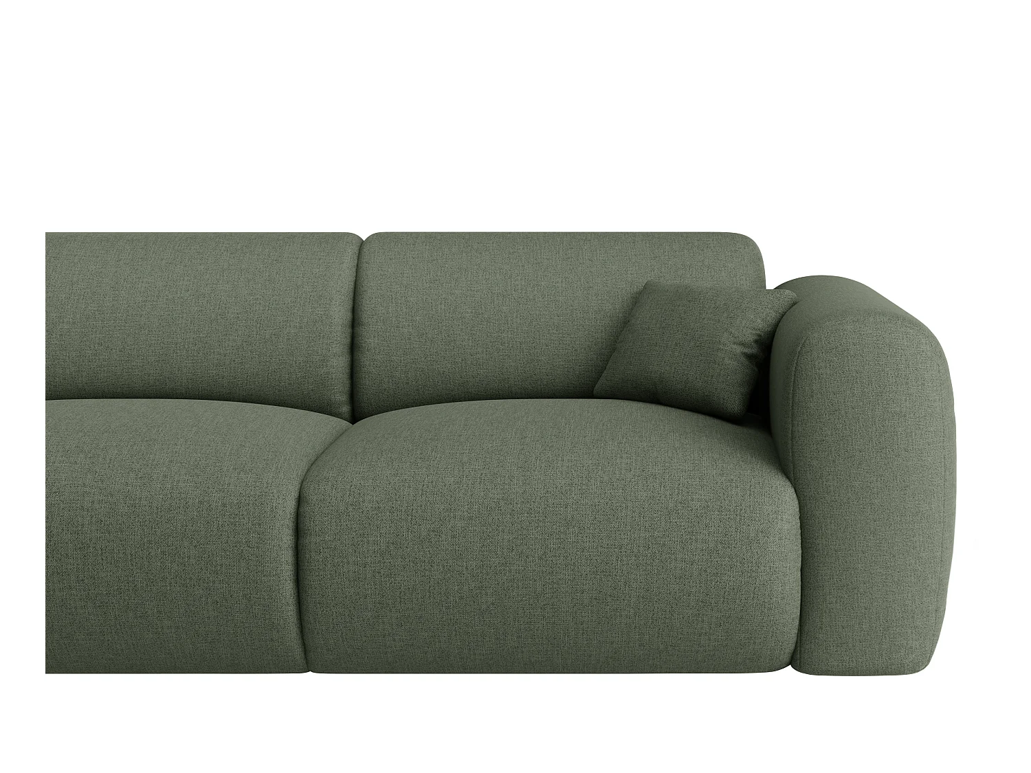 Sofá de canto esquerdo grande em tecido matizado verde - POGNI da Maison Céphy