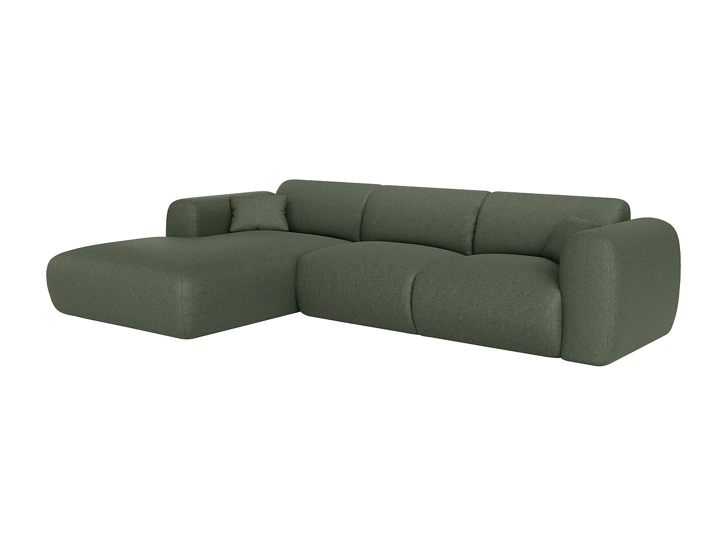 Grande divano in Tessuto chiné Verde - Angolo a sinistra - POGNI di Maison Céphy