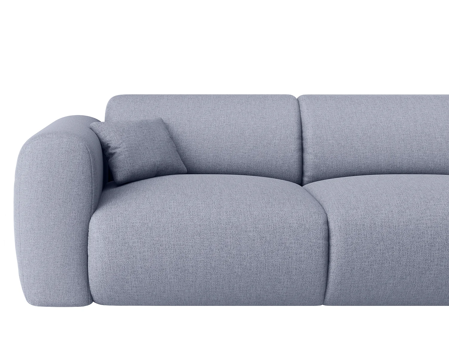 Grand canapé d'angle droit en tissu chiné gris POGNI de Maison Céphy