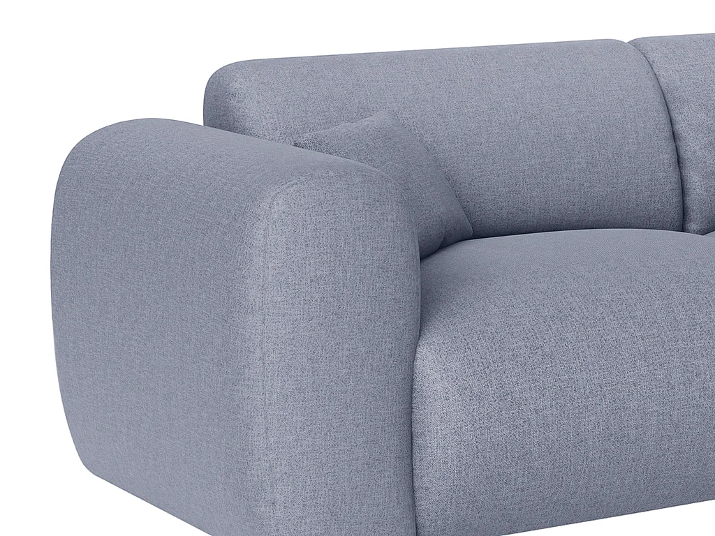 Grand canapé d'angle droit en tissu chiné gris POGNI de Maison Céphy