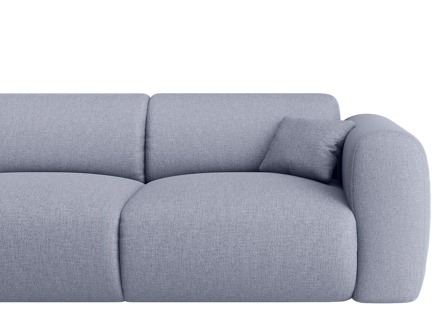 Stor vänsterställd vinksoffa i fleckat grått tyg POGNI från Maison Céphy