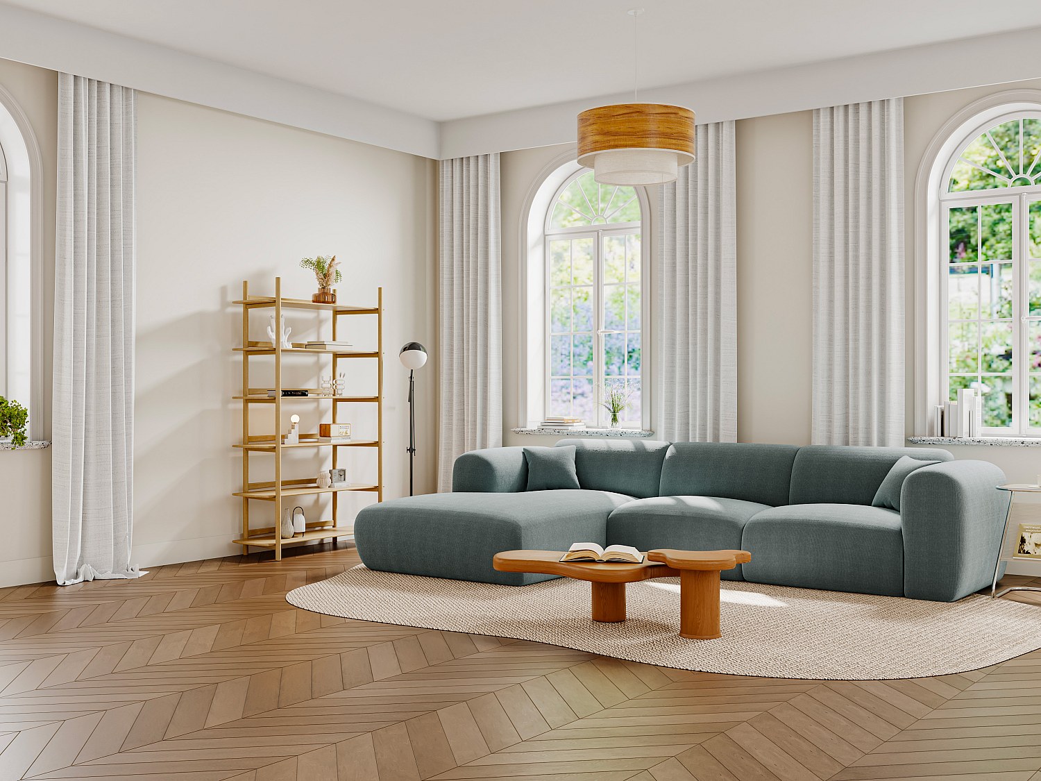Vente-unique Großes Ecksofa - Ecke Links - Samt-Stoff - Pogni Von Maison Céphy