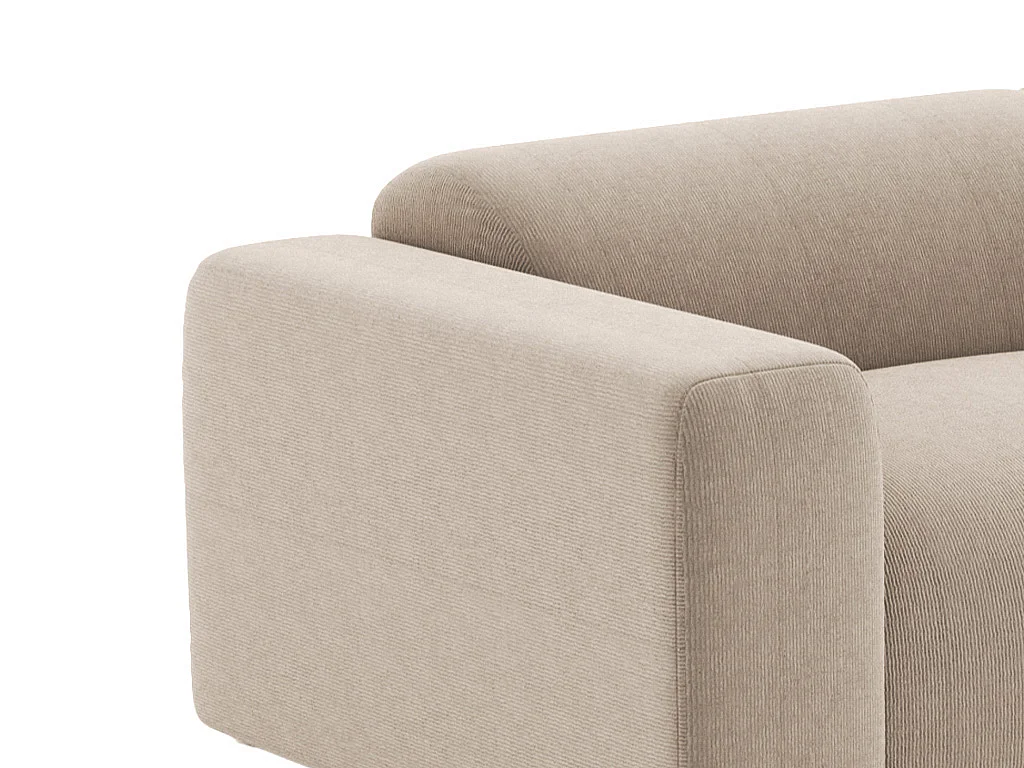 Canapé 3 places en velours côtelé fines côtes beige POGNI de Maison Céphy